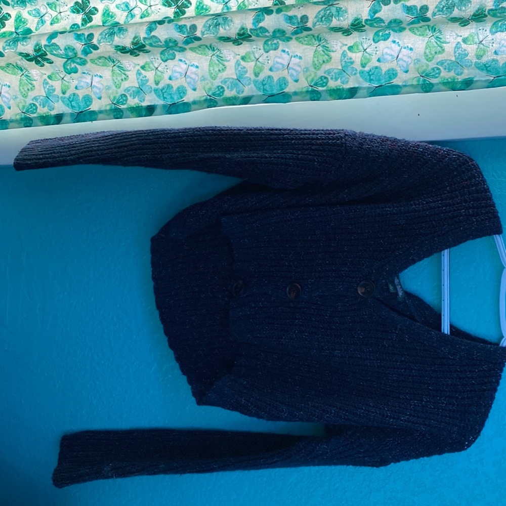 Blue cropped sweater long sleeve size extra small